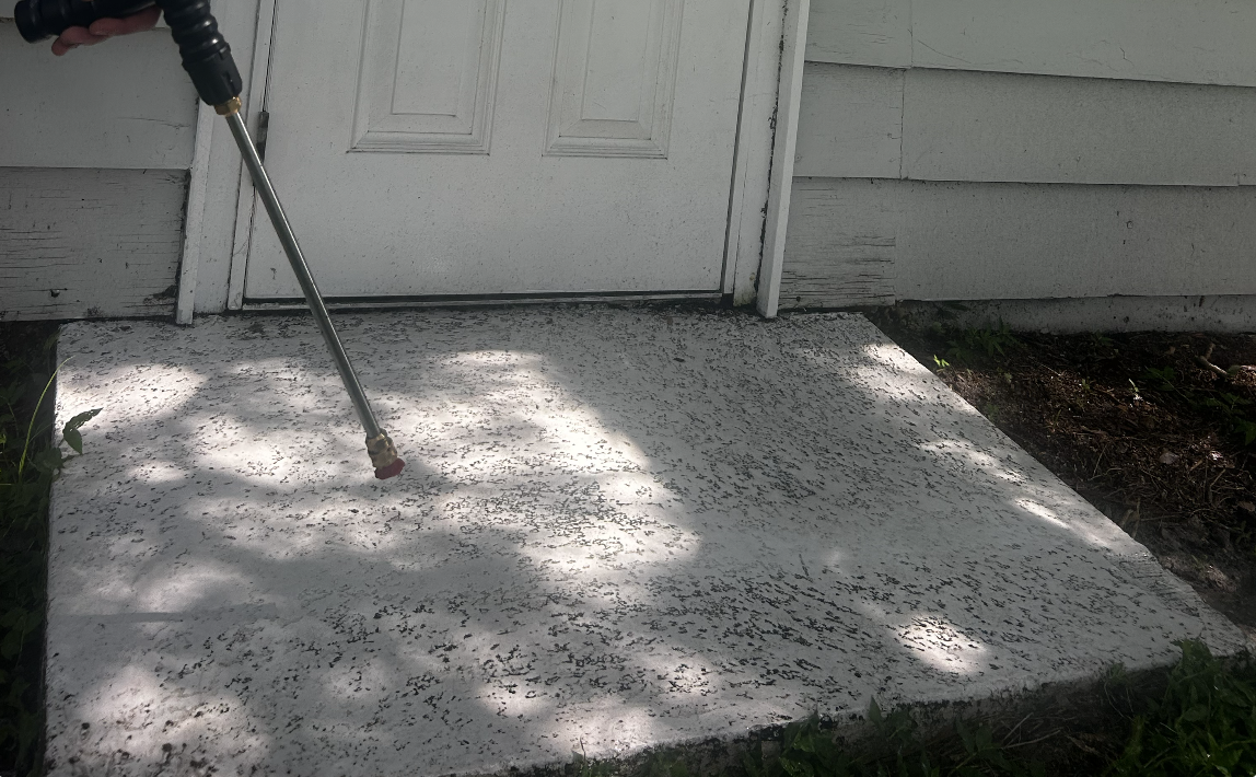 Before pressure washing